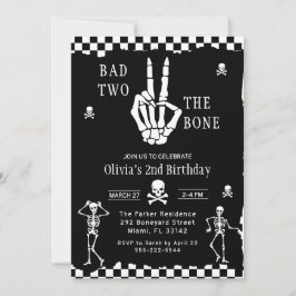 Convites Skull Skeleton Bad to the Bone 2nd Birthday
