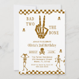 Convites Skull Skeleton Bad to the Bone 2nd Birthday