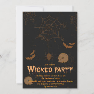 Convites Skulls Bats e Aranhas Festa de Halloween