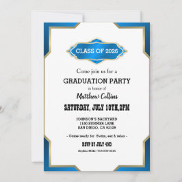Convites Sky Blue Graduation Invitation