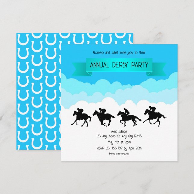 Convites Sky High Sprints Annual Derby Party Invitation (Frente/Verso)