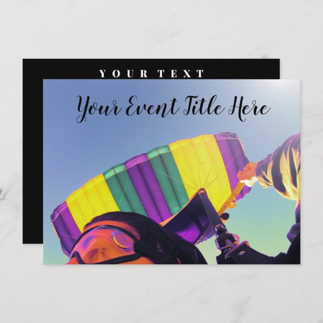 Convites skydiver perfeito para fotografia (Frente/Verso)