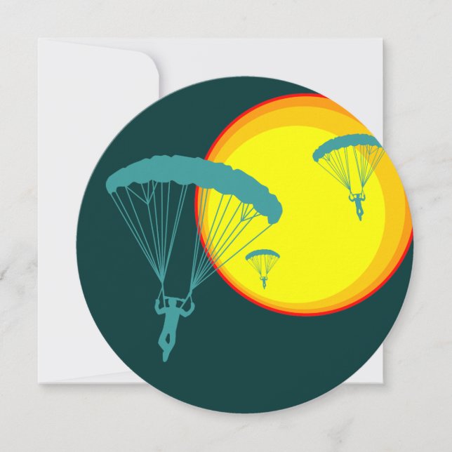 Convites skydivers retrô (Frente)