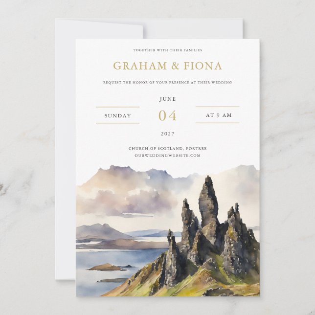 Convites Skye Watercolor Invitation (Frente)