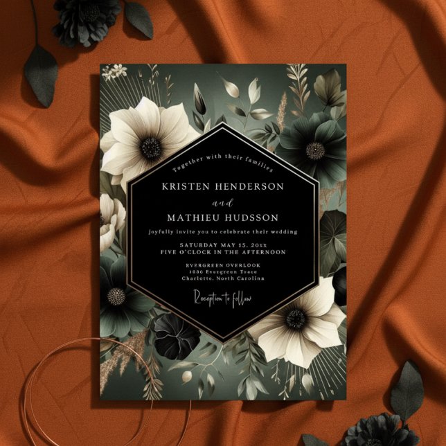 Convites Slate Moody Bloom Wedding (Criador carregado)