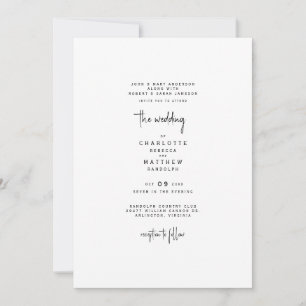 Convites Sleek e Simples Ambos Estabelecem Casamento entre