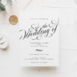 Convites Sleek Elegant Script Modern Wedding<br><div class="desc">Sleek Elegant Script Modern Wedding</div>
