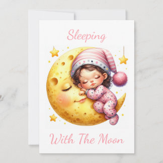 Convites Sleeping with the Moon Girl's Baby Shower