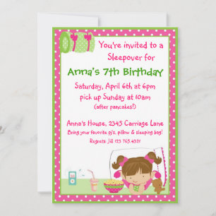 Convites Sleepover Brunett