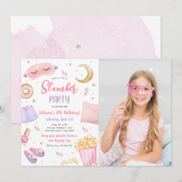 Convites Sleepover Girl Spa Pink Birthday