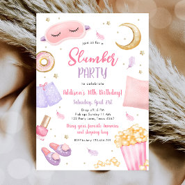 Convites Sleepover Girl Spa Pink Birthday
