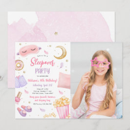 Convites Sleepover Slumber Party Girl Spa Pink Aniversário