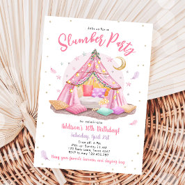 Convites Sleepover Slumber Party Glamping Tent Birthday