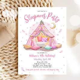Convites Sleepover Slumber Party Glamping Tent Birthday