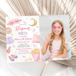 Convites Sleepover Slumbper Party Girl Spa Pink Birthday In