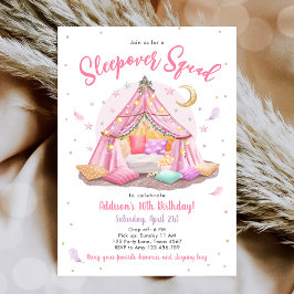 Convites Sleepover Squad SlumbParty Tent Birday