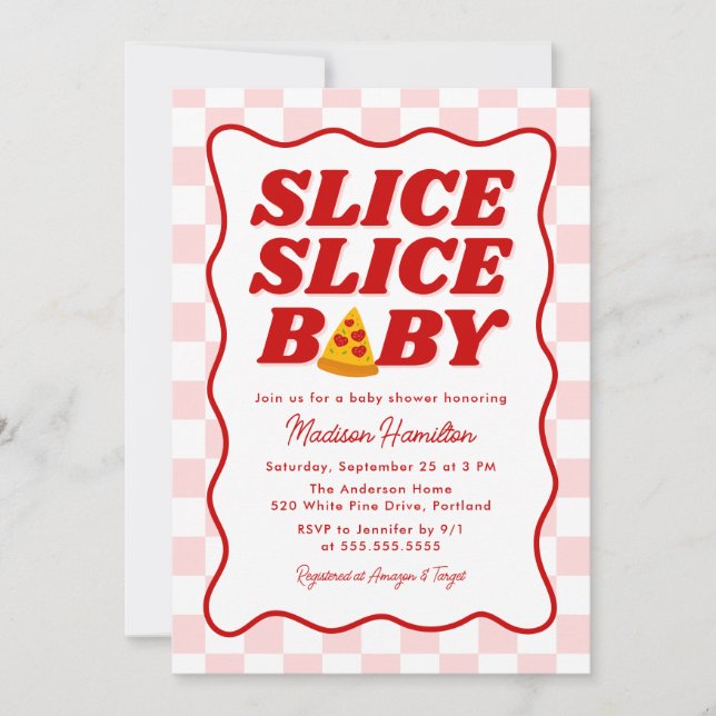 Convites Slice Slice Baby Italian Pizza Baby Shower (Frente)