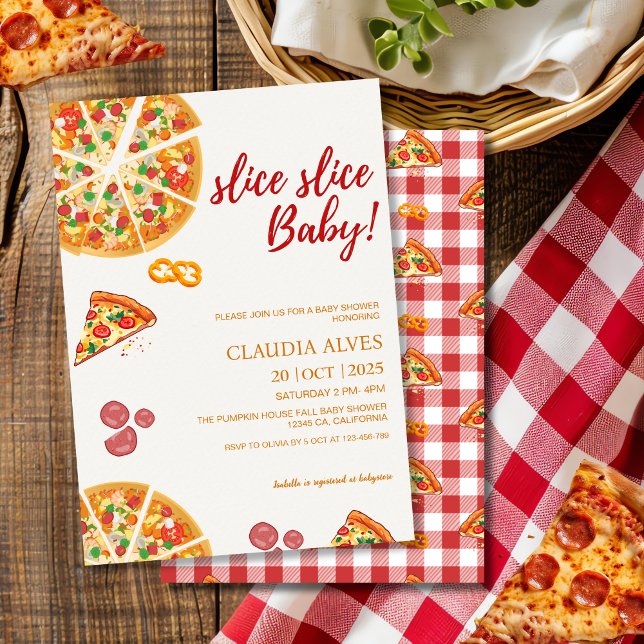 Convites Slice Slice Baby picnic Pizza baby shower (Criador carregado)