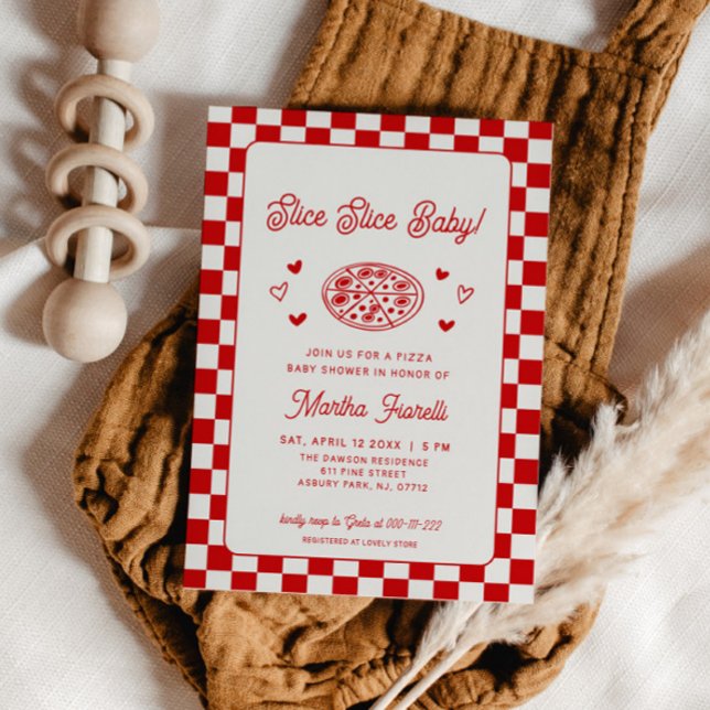 Convites Slice Slice Baby Pizza Baby Shower (Criador carregado)