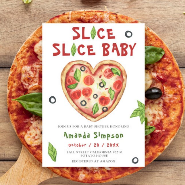 Convites Slice, Slice Baby - Watercolor baby shower (Criador carregado)