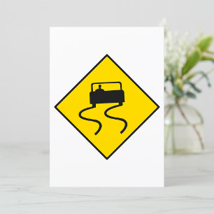 Convites Slippery Road Sign