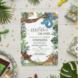 Convites Slither on over Cobra Réptil Lover Birday