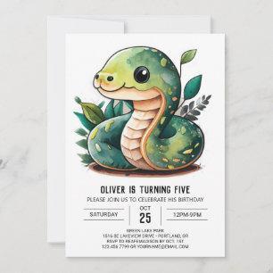 Convites Slithering Wonderland Birthday Invitation