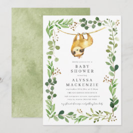 Convites Sloth Baby Shower Invitation