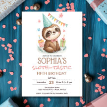 Sloth sloth-tastic kids birthday