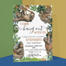 Convites Sloth, venha aqui conosco Aniversário