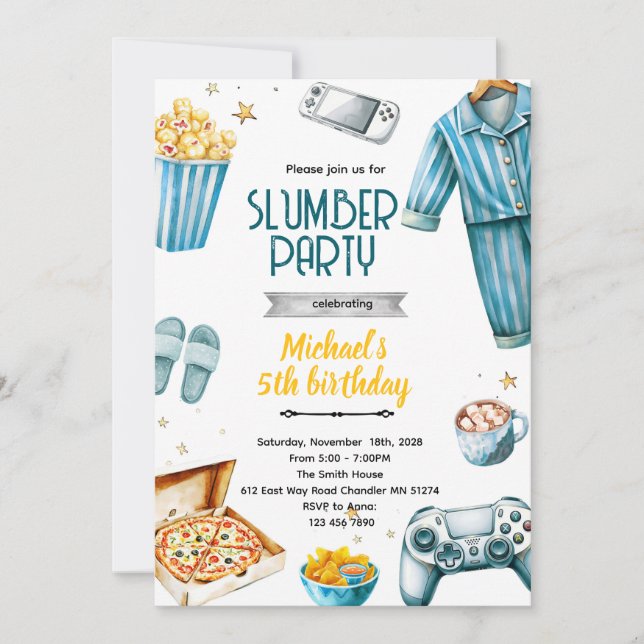 Convites Slumber boy theme invite (Frente)