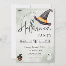 Convites Small Business Minimalist Halloween Office Party