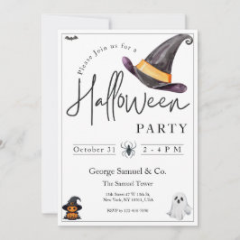 Convites Small Business Minimalist Halloween Office Party