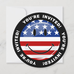 Convites Smiling American Flag