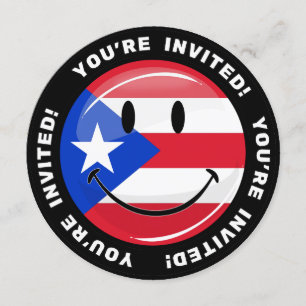 Convites Smiling Puerto Rican Flag