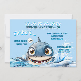 Convites Smiling Shark Party Invite | Ocean Fun