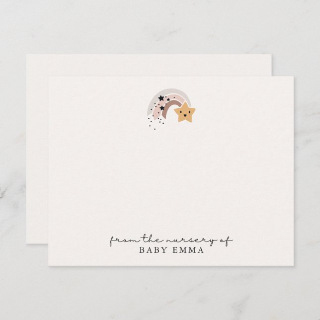 Convites Smilting Shoting Star "Do Nursery Of" Card (Frente/Verso)