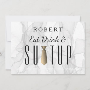 Convites Smokey Marble Suit-up Você será meu padrinho de ca