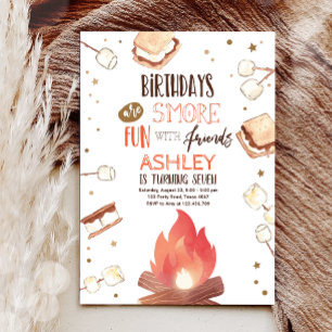 Convites S'more Bonfire Smore Divertido Amigos acampando An