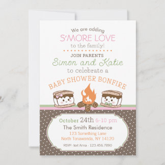 Convites S'more Love temed chá de fraldas
