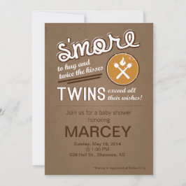 Convites S'more Twin Chá de fraldas