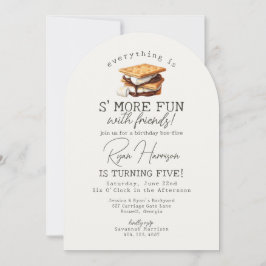 Convites S'mores Fall Bonfire Outdoor Birthday