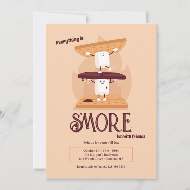Convites Smores Invitation (Frente)