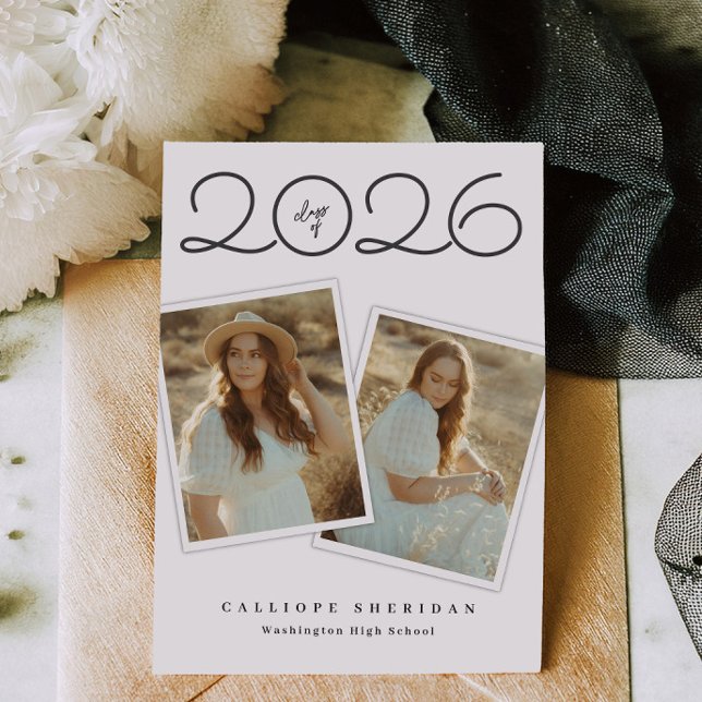 Convites Snap Shots Minimal Graduation Announcement Card (Criador carregado)