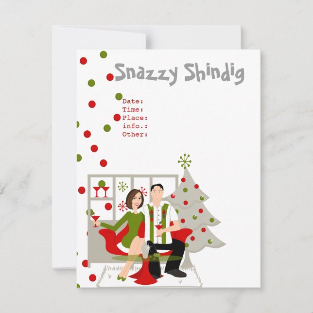 Convites Snazzy Shindig Natal (Frente)