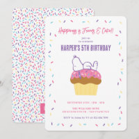 Snoopy Jovial em Cupcake e Confetes de Aniversário