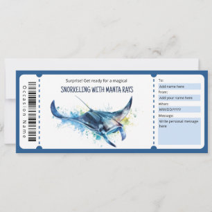 Convites Snorkeling with Manta Ray Ticket Gift Certificate