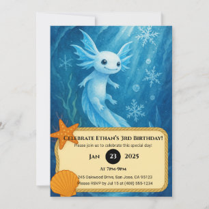 Convites Snow Axolotl no Reino Unido do gelo Aniversário