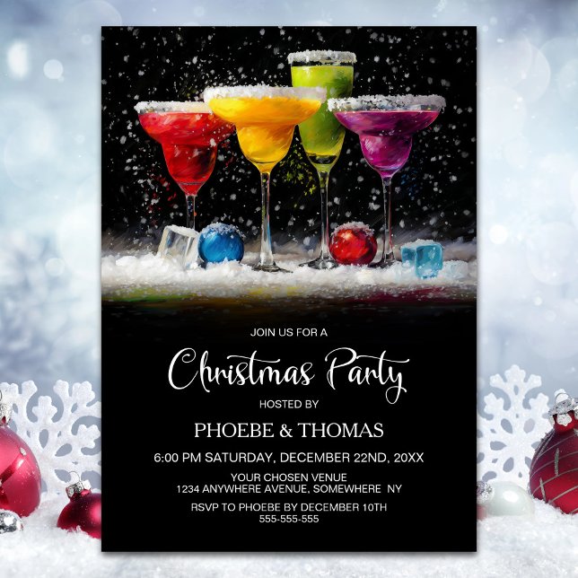 Convites Snow Cocktails Christmas Party (Criador carregado)