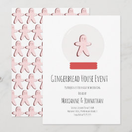 Convites Snow Globe Gingerbird House Decoring Party